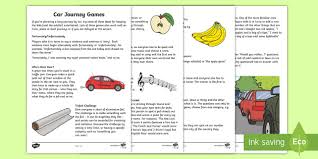 Printable travel activities & games for kids and tweens. Car Journey Games Worksheet February Half Term