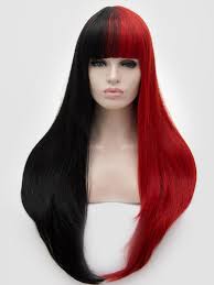 Below, we've picked the top red and black hair colour ideas from instagram to help inspire your next trip to the salon. Half Black Half Red Long Straight Non Lace Wefted Wig Synthetic Wigs Babalahair