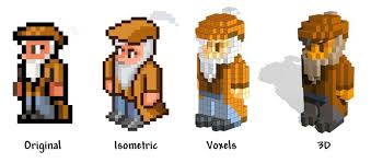 Terraria Merchant Original Isometric Voxel 3d By Ricardo73 Pixel Art Games Pixel Art Pixel Art Characters