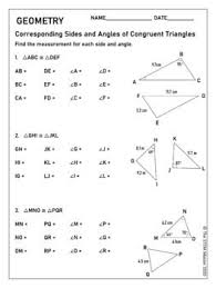 Corresponding Sides And Angles Of Congruent Triangles Worksheet 7 G 1 Congruent Triangles Worksheet Triangle Worksheet Worksheets