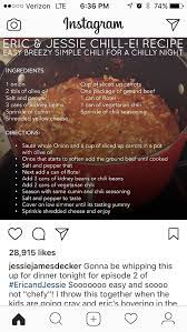 Easy Chili Recipe By Jesse James Decker Chili Recipe Easy Vegetarian Recipes Healthy Easy Cooking
