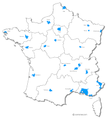 Carte de france vierge avec villes. Carte De France Gratuite
