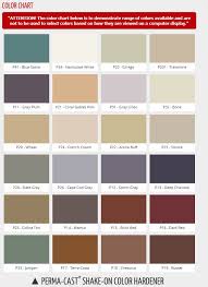 Butterfield Perma Cast Shake On Color Hardener Color Chart