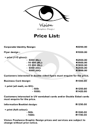 Here are the elements that should never be included in your business card design: About Vision Freelance Graphic Design Vision Freelance Graphic Design