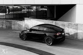 Basenor tesla model y seat cover black leather car seat cushion protector custom fit for tesla model y 2020 2021 visit the basenor store. Tesla Model Y Black Ag Luxury Agl64 Wheel Front