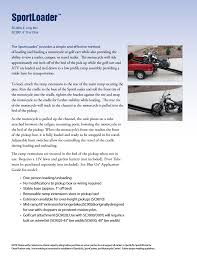 Blue ox iii motor cycle carrier. Sportloader Blue Ox Sport Carrier Product Brochure User Manual Page 4 12