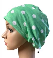 Polka Dots Green Scrub Cap /soft Stretchy Surgical Hat/euro Style  Adjustable Surgery Hat/satin Linen/buttons/tie Option/nurse Cap