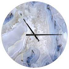 This agate stone wall clock arrives completely ready to hang on the wall. Agate Stone Background Oversized Modern Metal Clock Contemporary Wall Clocks By Design Art Usa Houzz