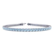 Blue Gemstones Aquamarine Bracelet March Birthstone 6 5 Inch 3 1 2 Carat Aquamarine Tennis Bracelet In 14k White Gold Superjeweler