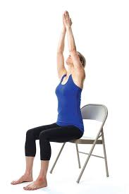 De Stress Instantly With This Easy Chair Yoga Flow Purewow Wellness Self Care Fitness Workout Chair Pose Yoga Chair Yoga Yoga Poses