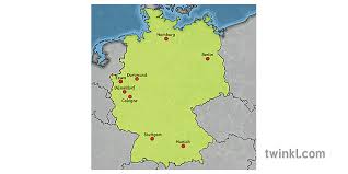 Mapa parede alemanha mapas murais portugal e mundo. Alemanha Cidades Mapa Alemanha Berlim Dusseldorf Geografia Haas Ks2