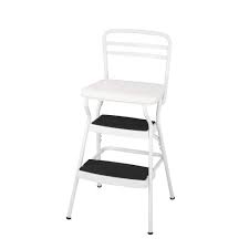 Cosco 225 Lb White Not Rated Chair Step Stool 11130whte The Home Depot Step ladder stepladder safety kitchen durable foldable strong new non slip trea.