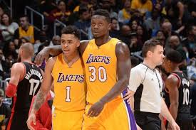 During the los angeles lakers' game vs. Lakers Move Julius Randle And D Angelo Russell To The Bench Slam