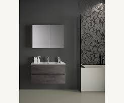 Cassettoni e anta presentano la maniglia lunga, che ricopre tutta la lunghezza della superficie apribile. Mobile Bagno Sospeso Edi 90 Cm Effetto Cemento Con Specchio Contenitore Duzzle