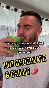 Trying hot chocolate with chilli! 🌶🍫 What’s your weird drink order?  #weirddrink #hotchocolate #cafe #thekornercafe #auburnnsw