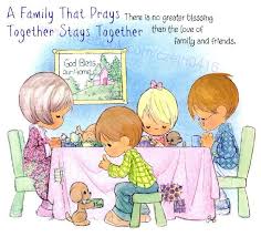 Before my sister and i could lift a fork to dig into the scrumptious delicacies before us, we had to join in with the family to say our blessing or prayer. A Family That Prays Together Stays Together Precious Moments Quotes Precious Moments Precious Moments Figurines