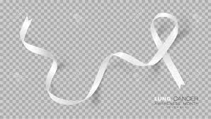 The disease is fatal for most. Lung Cancer Awareness Month White Color Ribbon Isolated On Transparent Royalty Free Cliparts Vectors And Stock Illustration Image 129731538