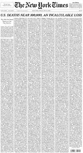 U.S. deaths near 100,000, an incalculable loss
