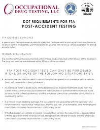 Post Accidentfta Disa Formerly Occupational Drug Testing