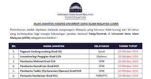 Tugas yang dipikul oleh jawatan ini adalah membantu pembantu makmal menjalankan tugas seperti mencuci radas dan bahan makmal yang telah digunakan. Jawatan Kosong Universiti Sains Islam Malaysia Usim Ejawatankini Com