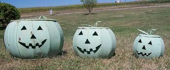Squatty pumpkin luminary decorative lantern. The Ole Rusty Metal Pumpkin Three Sizes To Decorate