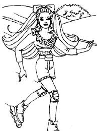 Roller skate coloring page to color, print or download. Barbie Coloring Page Barbie Roller Skating All Kids Network