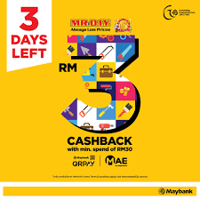 Myr250,000 in investable assets (deposits and/or investments), or. Mr Diy Last 3 Days To Enjoy Rm3 Cashback For All Maybank Users Spend A Minimum Of Rm30 In A Single Receipt And Pay Using Maybank Qrpay Or Mae To Get