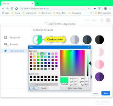 The google docs app on android and ios allows you to change the background color of a document in a few taps. Enable Or Disable Color And Theme For New Tab Page In Google Chrome Tutorials
