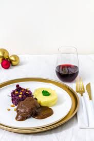 Rinderbackchen Cranberry Rotkohl Kartoffelpuree Rezept Lebensmittel Essen Rotkohl Kartoffelpuree