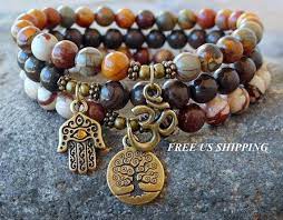 This handmade bracelet is simply awesome and beautiful. Pinterest Yoga Bracelet Mala Bracelet Beaded Bracelets
