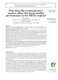 Opinions expressed by forbes contributors are their own. Pdf How Does The Cryptocurrency Market Affect The Stock Market Performance In The Mena Region