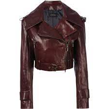 Plein Sud Cropped Biker Jacket 1 764 Liked On Polyvore Featuring Outerwear Jackets Brown Re Cropped Biker Jacket Cropped Moto Jacket Red Cropped Jacket