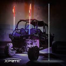 Xprite 5ft Led Flag Pole Safety Antenna Whip Lights For S Dune Buggy Flag Pole Jeep Lights