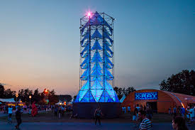 Dennis Parren Installs Illuminated Tower At Lowlands Music Festival Tower Design Tower Music Festival