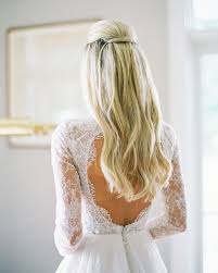 Long hair looks precious with half up half down style. Half Up Half Down Wedding Hairstyles We Love Martha Stewart