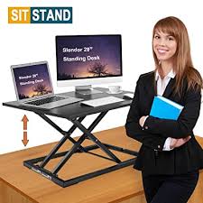 Buy Standing Desk Stand Up Desks Height Adjustable 28 Inch Sit Stand Converter Dual Monitor Ergonomic Air Riser Laptop Stands Large Rising Desktop Computer Table Workstation Foldable Extender Home Office Online In