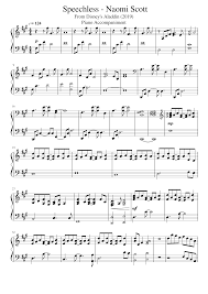Free speechless piano sheet music is provided for you. Speechless Naomi Scott Piano Accompaniment Sheet Music For Piano Solo Musescore Com