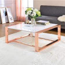acme furniture porviche high gloss and rose gold coffee table gold living room coffee table gold coffee table