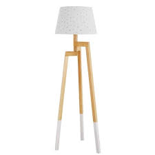 Lampe pied maison du monde. Lampadaire En Hevea Et Abat Jour Imprime Etoiles Moonlight Maisons Du Monde