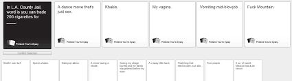 The winner is the player who, by the end of the game, submits the most cards with the funniest answers. Pretend Your Xyzzy Play Cards Against Humanity Online With Goons The Something Awful Forums
