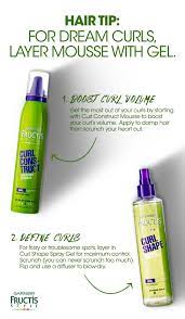 Get Dream Curls In 2 Easy Steps Using Garnier Fructis 1 Apply Curl Construct Mousse Evenly To Damp Hair For Wei Damp Hair Styles Curly Hair Styles Coily Hair