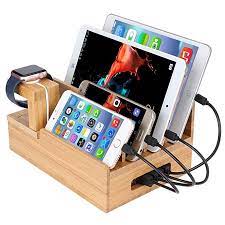 Inkotimes Bamboo Wooden Charging Dock Station Best Usb Charging Station For Multiple Devices P Phone Charging Station Apple Watch Ipad Charging Station Diy