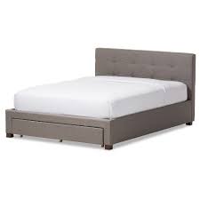A platform storage bed with headboard. Brandy Modern And Contemporary Fabric Upholstered Platform Bed With Storage Drawer Baxton Studio Target