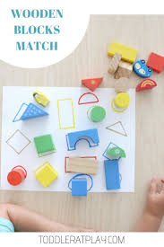 Wooden Blocks Match Toddler At Play Kids Crafts Activities Activities Toddler Learning Activities Montessori Activities Preschool Learning Activities