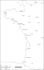 Carte de france des régions, départements et villes. L Ouest Atlantique Carte Geographique Gratuite Carte Geographique Muette Gratuite Carte Vierge Gratuite Fond De Carte Gratuit Formats Graphiques Courants Frontieres Principales Villes Noms Blanc