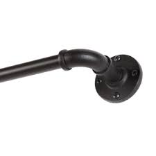 Kenney Adler 28 In 48 In Adjustable 5 8 In Indoor Outdoor Rust Resistant Wrap Around Single Curtain Rod In Black Kn90030rem The Home Depot Wrap Around Curtain Rod Industrial Curtain Rod Outdoor Curtain Rods