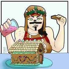 A sweaty GingerBread Renegade Raider building ... a Gingerbread House. Hope  you like it ! : r/FortNiteBR
