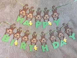 See more ideas about monkey birthday parties, monkey birthday, birthday. Happy Birthday Banner Monkey Decorations Monkey Birthday Banner Monkey Themed Party Jungle Party Banners Signs Paper Party Supplies Seasonalliving Com