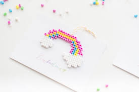 Malvorlage von einem einhorn zum ausdrucken. Diy Einhorn Einladung Mit Bugelperlen Fraulein K Sagt Ja Hochzeitsblog