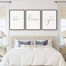 Match one of these bedroom wall decor ideas to your personal. All Of Me Loves All Of You Digital Print Set Of 3 Above Bed Decor Couple Bedroom Art Printable Wall Art Love Quotes Couple Prints In 2021 Bedroom Wall Decor Above